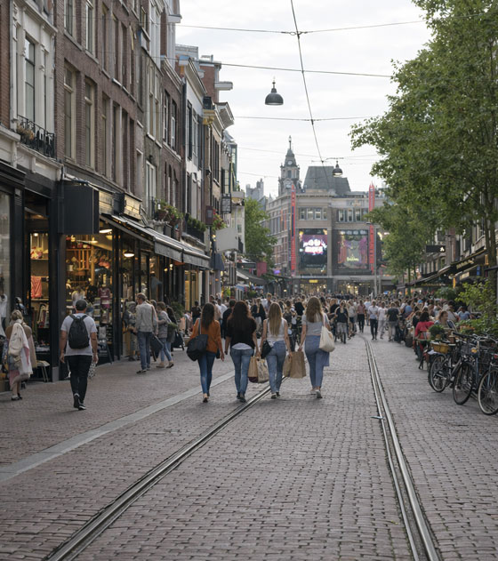 Leidsestraat Spuistraat Shopping Street Amsterdam