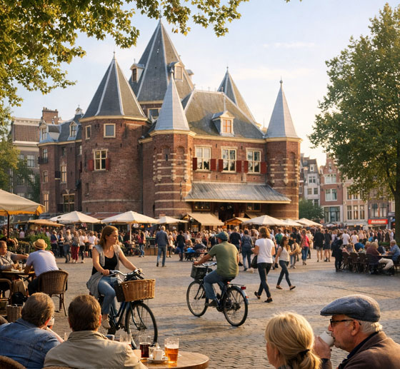Nieuwmarkt Square Amsterdam Terrace Life