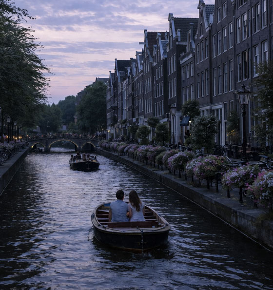 Picturesque Romantic Canals Amsterdam