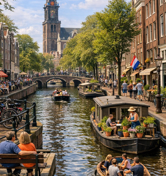 Prinsengracht Amsterdam Canal View